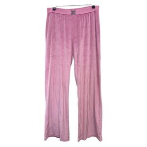 Juicy Couture Pink Velour Rhinestone Waistband Pants Large GS